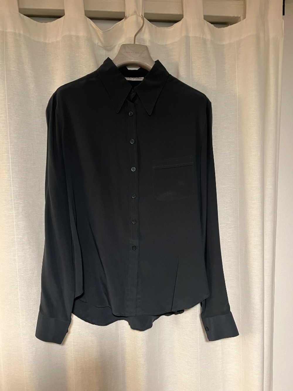 Emporio Armani Luxurious Silk Deep Green Shirt Sz. Italian 44